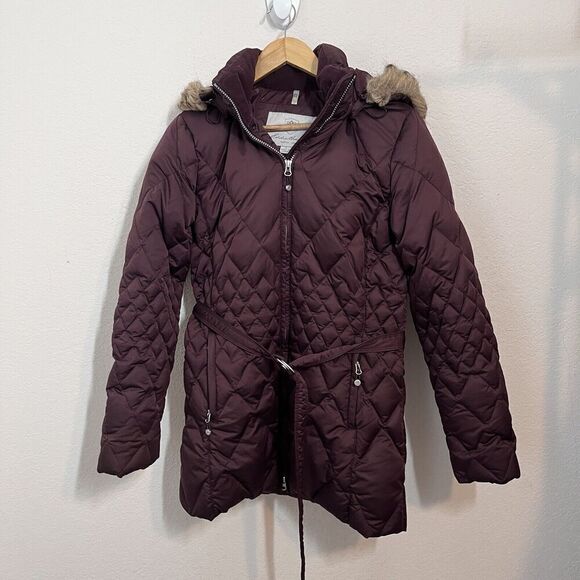 Eddie Bauer Goose Down Puffer Jacket Womens Small Long Parka 650 Fill Premium - Picture 1 of 9